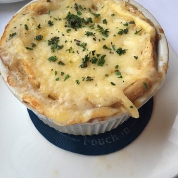 Bouchon - French onion soup! So cheesy - French Near Me - Santa Barbara, California