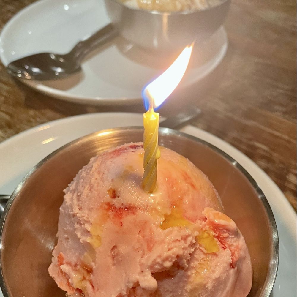 Si Cara - Strawberry sorbet with affogato in the background - Pizza Near Me - Cambridge, Massachusetts Si Cara - Strawberry sorbet with affogato in the background - Pizza Near Me - Cambridge, Massachusetts