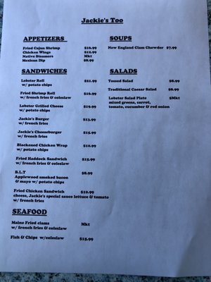 Menu photo 4 Jackie's Too Restaurant Ogunquit, ME