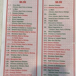 Shanghai Express - Menu