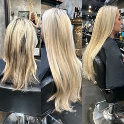 Louise - 24 inch. Bellami Extensions and Partial highlights .