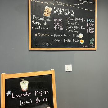The Tea Spot - a chalk board with a menu on it - Bubble Tea Near Me - Orlando, Florida