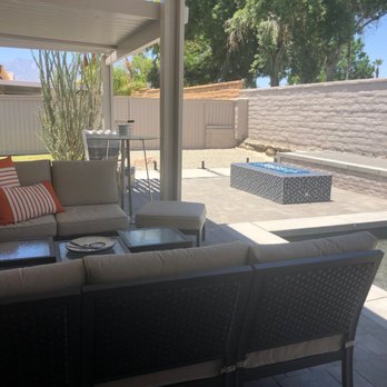 Rembrandt Pools and Spas - Covered Patio with LED lighting - Pool & Hot Tub Service Near Me - Palm Desert, California