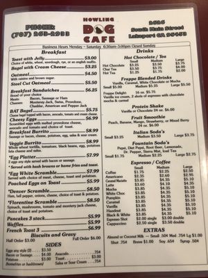 Menu photo 5 Howling Dog Cafe Lakeport, CA