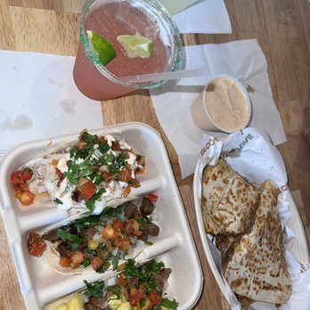 Taco Love - Beef brisket Quesadilla & 3 Taco Combo ( Shrimp, steak, citrus grilled pork) - Tacos Near Me - Davie, Florida Taco Love - Beef brisket Quesadilla & 3 Taco Combo ( Shrimp, steak, citrus grilled pork) - Tacos Near Me - Davie, Florida