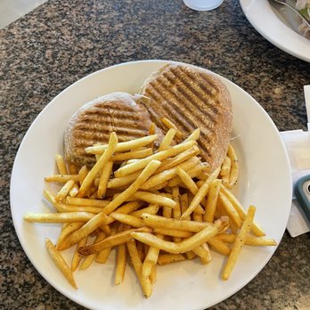 La Baguette - Ciabatta Chicken Panini with a side of fries - Bakeries Near Me - Norman, Oklahoma