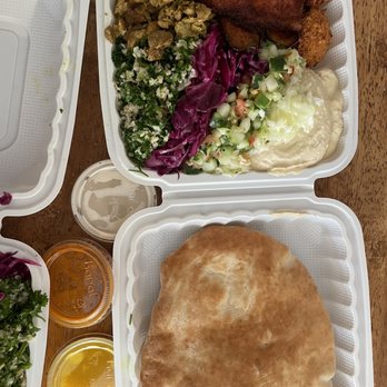 Shaloha PITA - Shaloha plate - there's saffron rice and eggplant under the chicken but it comes with everything! - Sandwiches Near Me - Honolulu, Hawaii Shaloha PITA - Shaloha plate - there's saffron rice and eggplant under the chicken but it comes with everything! - Sandwiches Near Me - Honolulu, Hawaii