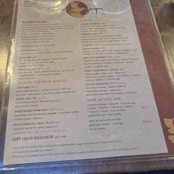 Ramen Gaijin - Menu as of 4/17/22 They switched on tonkatsu ramen with lamb - Ramen Near Me - Sebastopol, California Ramen Gaijin - Menu as of 4/17/22 They switched on tonkatsu ramen with lamb - Ramen Near Me - Sebastopol, California
