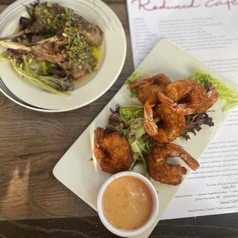 Redwood Cafe - Coconut shrimp & lamb lollipops - New American Near Me - Modesto, California