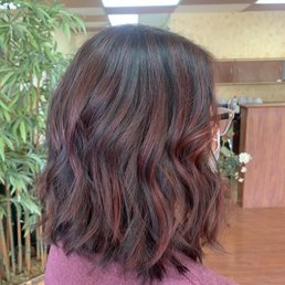 Red balayage on short hair cute