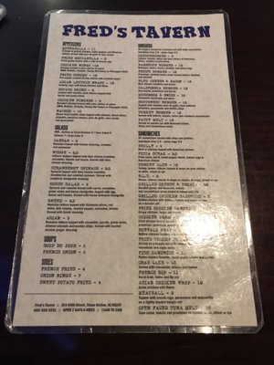 Menu photo 8 Fred's Tavern Stone Harbor, NJ