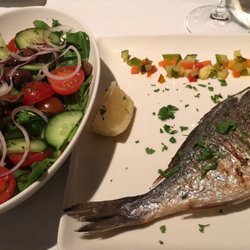 La Liguria - Grilled sea bream with a side of mixed salat. Lovely