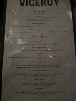 Menu photo 1 Viceroy Durham, NC