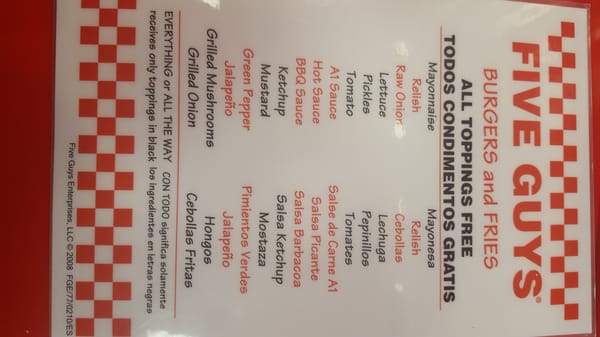 Menu photo 6 Five Guys Burbank, CA Menu photo 6 Five Guys Burbank, CA