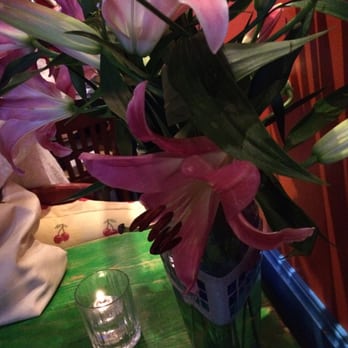 Cafe Brasil - Fresh flowers at the table. So pretty - Brazilian Near Me - Los Angeles, California