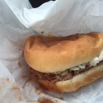 BBQ Joes - Best BBQ sandwich I've had in a while and big bag of fresh fried okra!!! - Barbeque Near Me - Trinity, North Carolina
