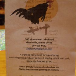 The Farm at Moosehead Take out