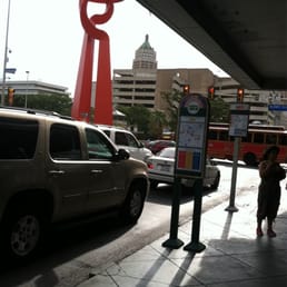 The bus stop on Commerce and Alamo The bus stop on Commerce and Alamo