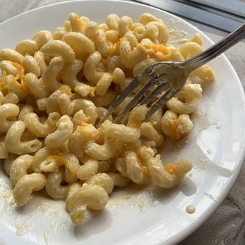 Hog Father's - Kids macaroni and cheese. The pasta is Cavatappi style with a homemade cheese sauce and shredded cheddar on top. - Barbeque Near Me - Monongahela, Pennsylvania Hog Father's - Kids macaroni and cheese. The pasta is Cavatappi style with a homemade cheese sauce and shredded cheddar on top. - Barbeque Near Me - Monongahela, Pennsylvania