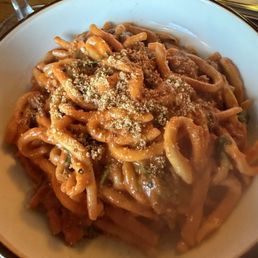 Fresh rolled pasta with Sausage ragu