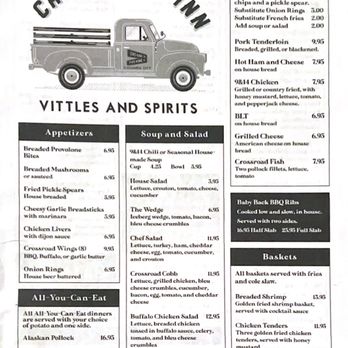 Crossroad Inn - Menu page 1 - Diners Near Me - Columbia City, Indiana Crossroad Inn - Menu page 1 - Diners Near Me - Columbia City, Indiana