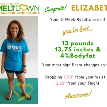 Powered UP Systems - The Meltdown - Elizabeth's results are just one of the many 6-Week Success Stories we have to share. - Boot Camps Near Me - Douglasville, Georgia Powered UP Systems - The Meltdown - Elizabeth's results are just one of the many 6-Week Success Stories we have to share. - Boot Camps Near Me - Douglasville, Georgia