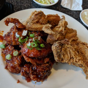 Stone Korean Restaurant - 1/2 fried 1/2 marinated chicken - Korean Near Me - Redmond, Washington