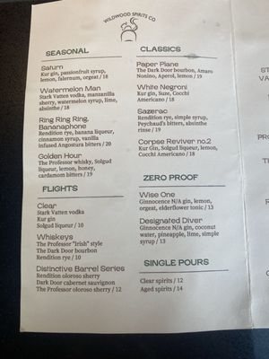 Menu photo 2 Wildwood Spirits Seattle, WA