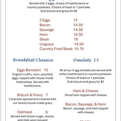 1429 Cuisine - Front of Breakfast menu