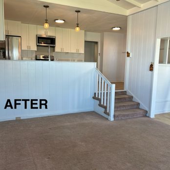 Xtreme Services - The kitchen from the living room. They took down the old cabinets and made it more open. - General Contractors Near Me