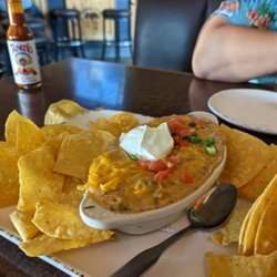 Hops n Drops - happy hour Queso (has ground beef)