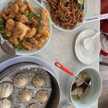 Old Town Shanghai - Fried fish with egg yolk, Xlb, wonton soup and Shanghai noodles - Shanghainese Near Me - Sunnyvale, California