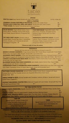 Menu photo 7 The Table Bistro Athens, GA Menu photo 7 The Table Bistro Athens, GA