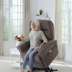 We have lift chairs in stock and they can also be ordered in over 800 fabrics.