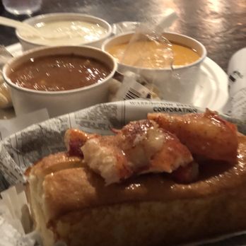 Lobster West - Lobster roll and Flight of Soups (Sampler) - Seafood Near Me - Coronado, California Lobster West - Lobster roll and Flight of Soups (Sampler) - Seafood Near Me - Coronado, California