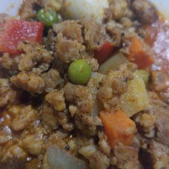Sariling Atin - ground pork with vegies and quail egg with tomato sauce that I ordered with the Spoiled chicken stew - Filipino Near Me - Elmhurst, New York Sariling Atin - ground pork with vegies and quail egg with tomato sauce that I ordered with the Spoiled chicken stew - Filipino Near Me - Elmhurst, New York