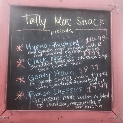 Menu photo 3 Tally Mac Shack Tallahassee, FL
