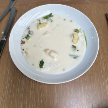 Knife Pleat - califlower soup - French Near Me - Costa Mesa, California Knife Pleat - califlower soup - French Near Me - Costa Mesa, California