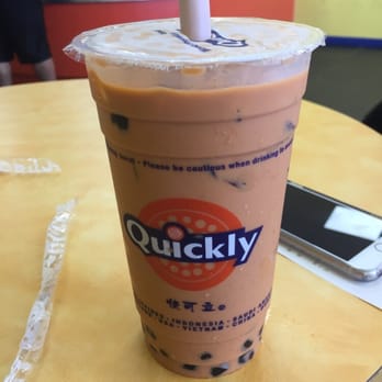 Quickly - Tiger milk tea w/ large honey boba - Bubble Tea Near Me - Santa Rosa, California