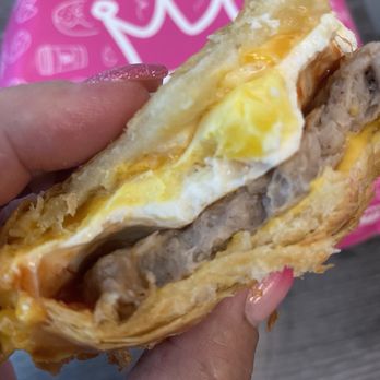 DK's Donuts of Orange - 7/15/24 (mon): #4 Breakfast Croissants - Sausage. Inner view. Yummy! - Donuts Near Me - Orange, California DK's Donuts of Orange - 7/15/24 (mon): #4 Breakfast Croissants - Sausage. Inner view. Yummy! - Donuts Near Me - Orange, California