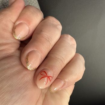 Royal Nails Spa - Simple and sweet Christmas nails - Nail Salons Near Me - Indio, California