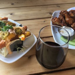 a plate of food and a drink a plate of food and a drink