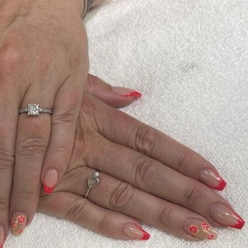 MS Nail & Spa - Nail art: grapefruit - Nail Salons Near Me - Fullerton, California