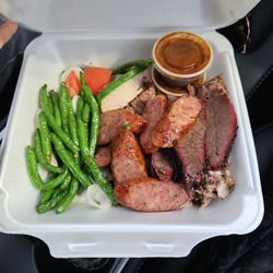9er's BBQ - Whatever left of my 3 meat plate! Very good!
