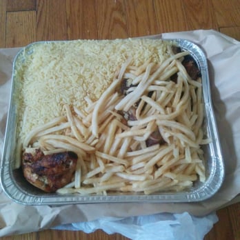 Ferry St. Barbecue - 1/2 chicken 1/2 ribs combo with rice and fries - Barbeque Near Me - Newark, New Jersey