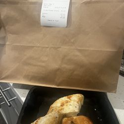 Receipt shows what we ordered. You can see the mold on the bread.