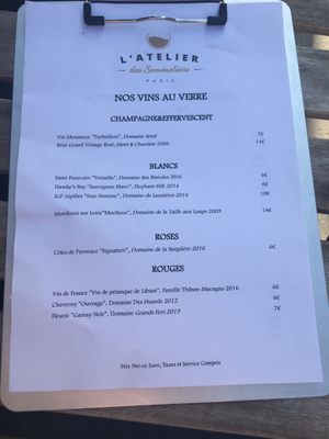 Menu photo 2 L'Atelier des Sommeliers Paris, 75 Menu photo 2 L'Atelier des Sommeliers Paris, 75
