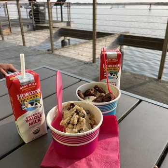 The Dough Connection - two bowls of ice cream and a carton of milk - Desserts Near Me - Morro Bay, California