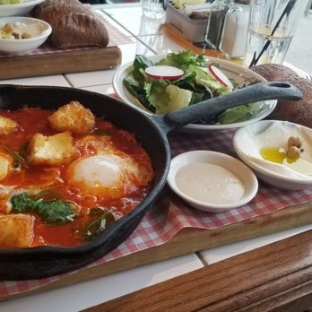 Cafe Landwer - Rutherford & Bathurst - Halloumi shakshouka with soft poached eggs - Cafes Near Me - Maple, Ontario Cafe Landwer - Rutherford & Bathurst - Halloumi shakshouka with soft poached eggs - Cafes Near Me - Maple, Ontario