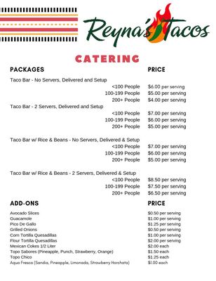 Menu photo 1 Reyna's Tacos San Angelo, TX
